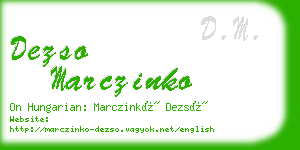 dezso marczinko business card